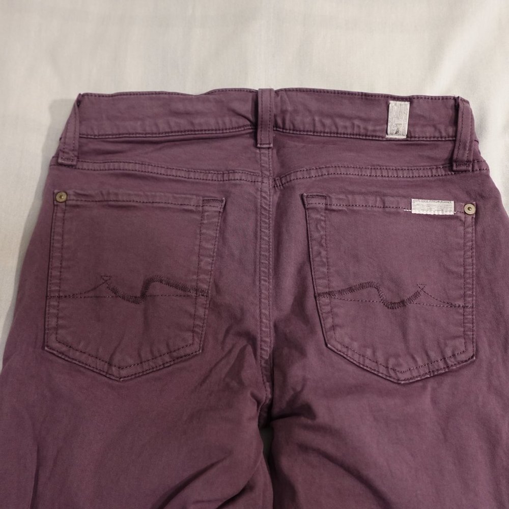 7 for all Mankind Gwenevere cropped women's 27 purple - Picture 7 of 16